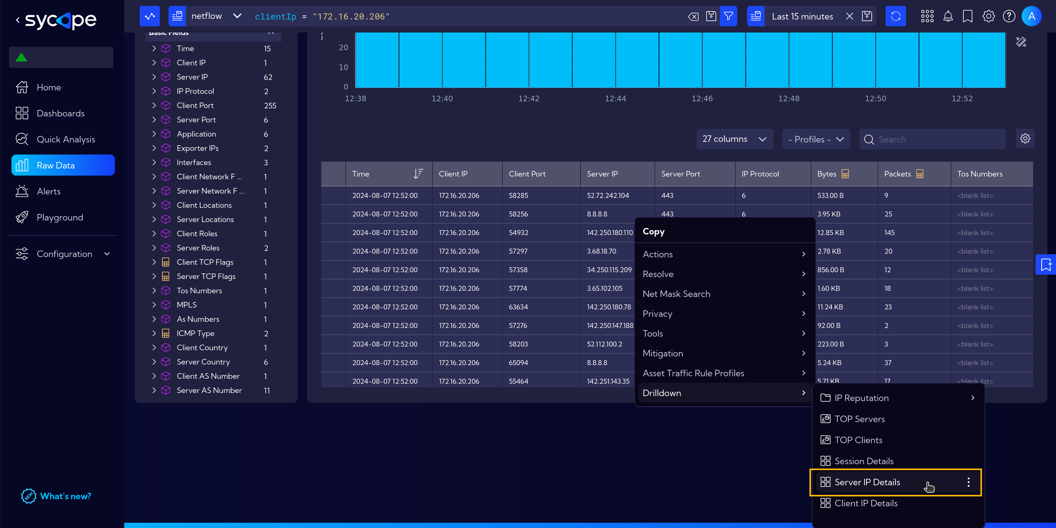 Server IP Details Drilldown