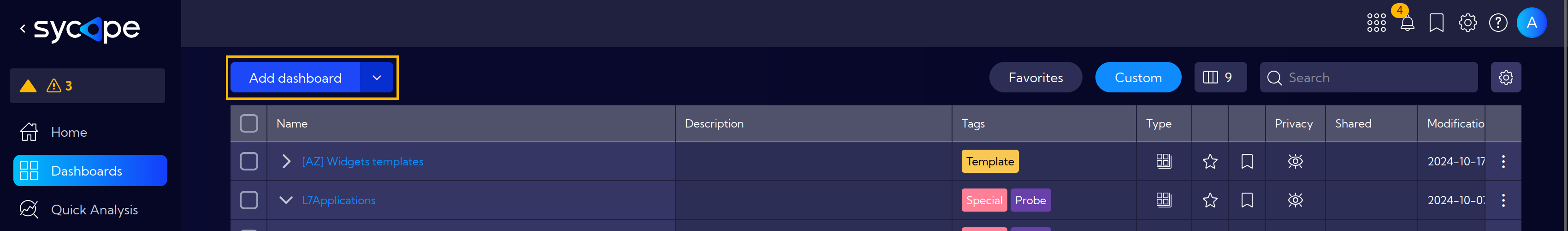 Add Dashboard