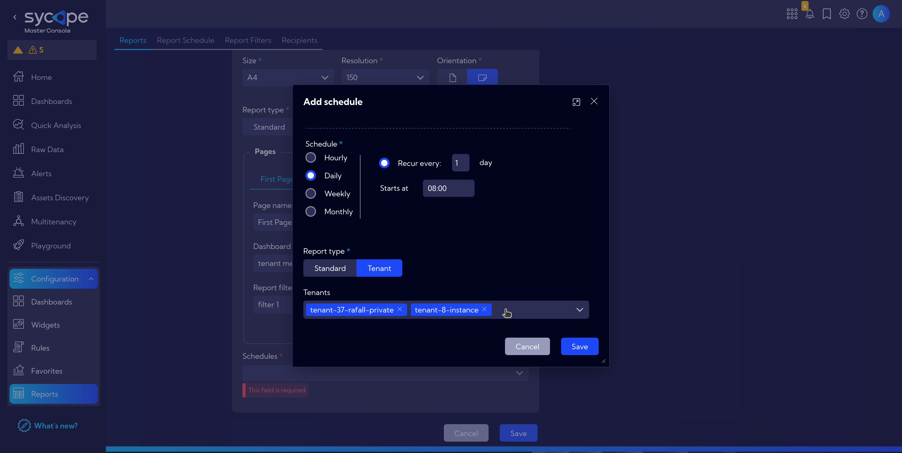 Add report schedule