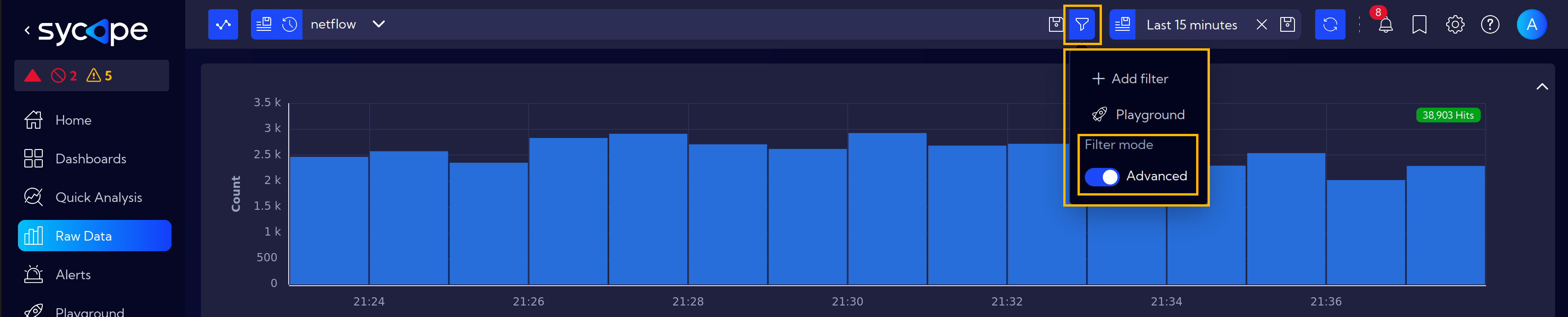 advanced search bar mode