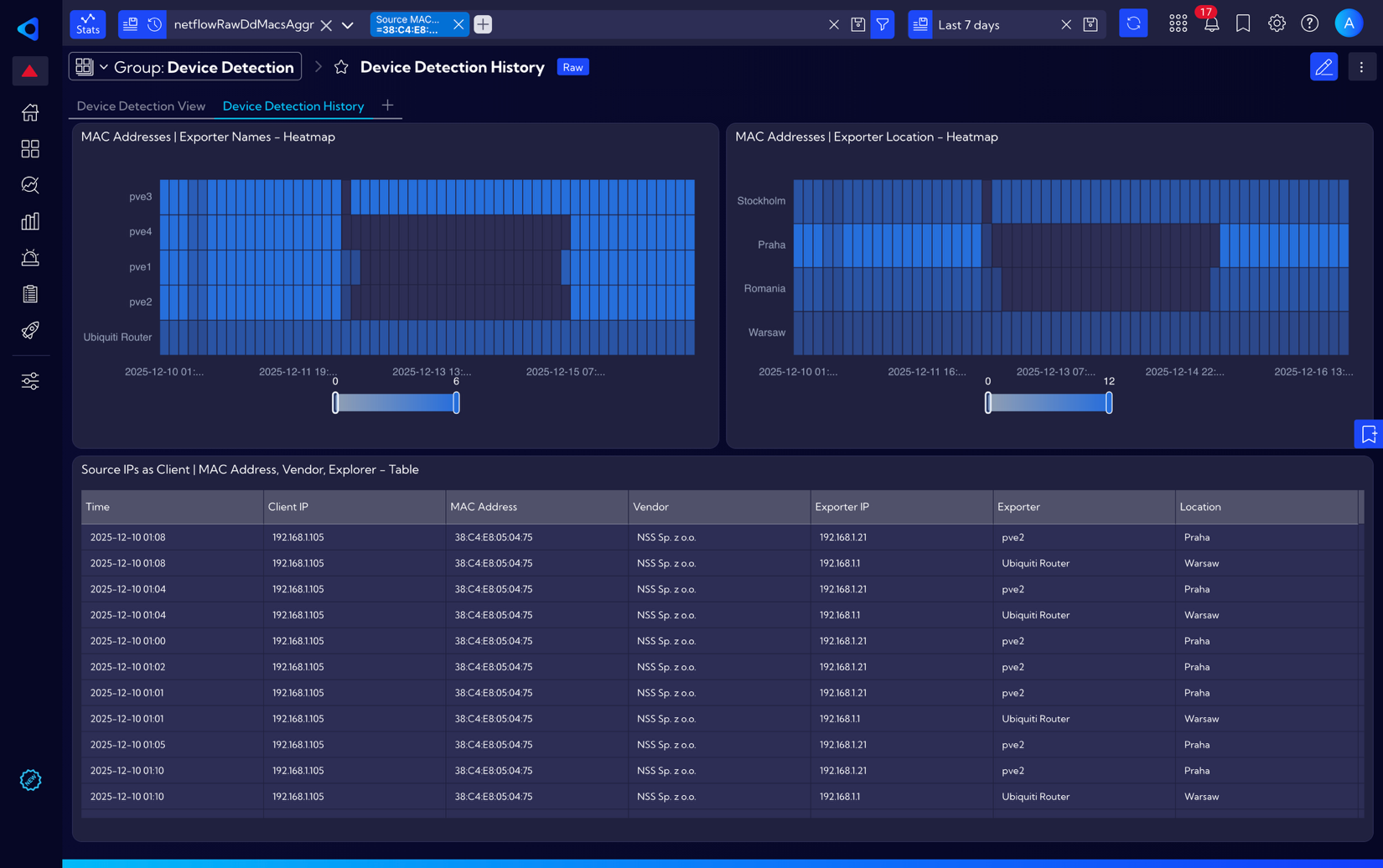 Device Detection History