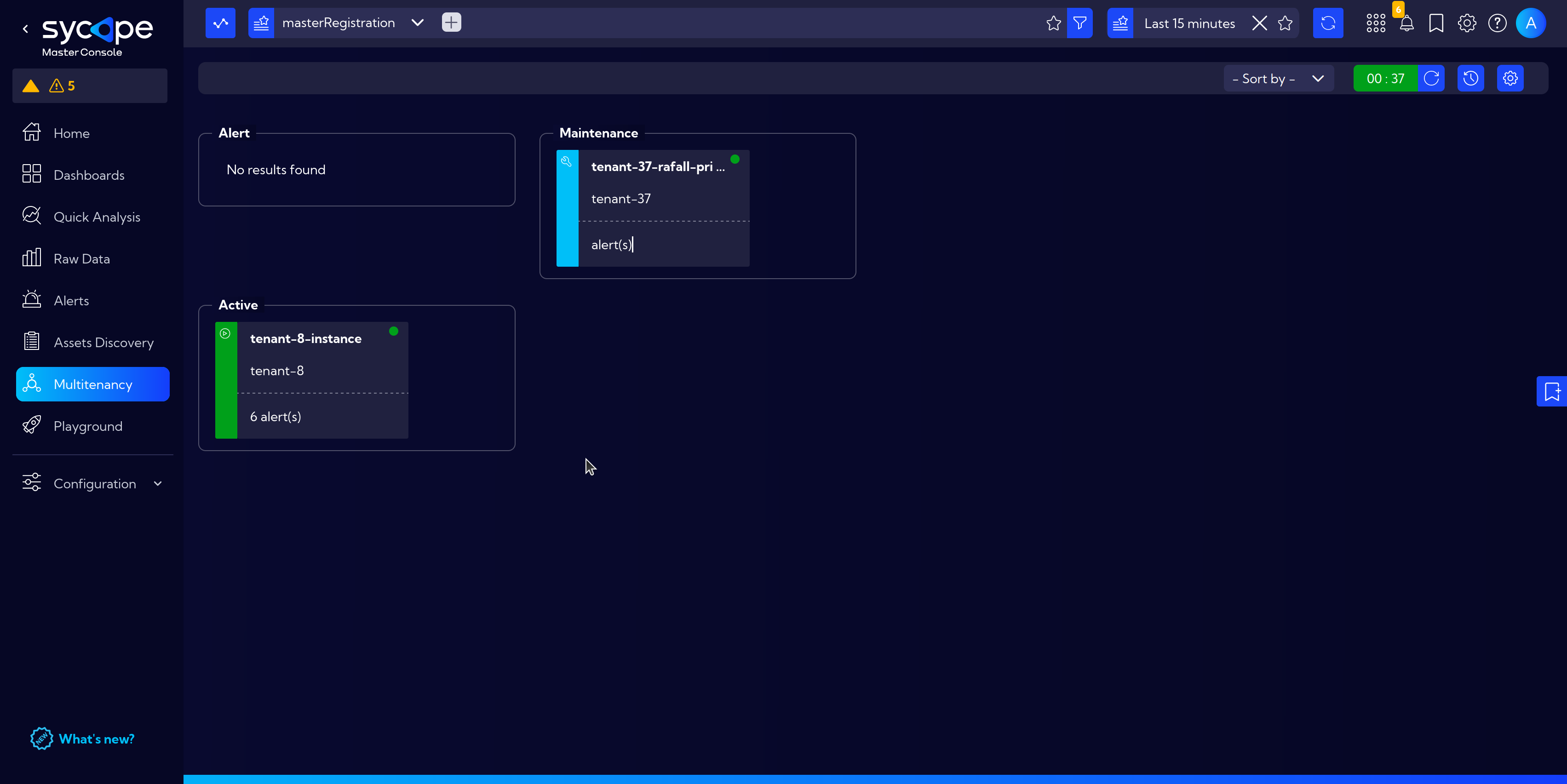Menu Multitenancy