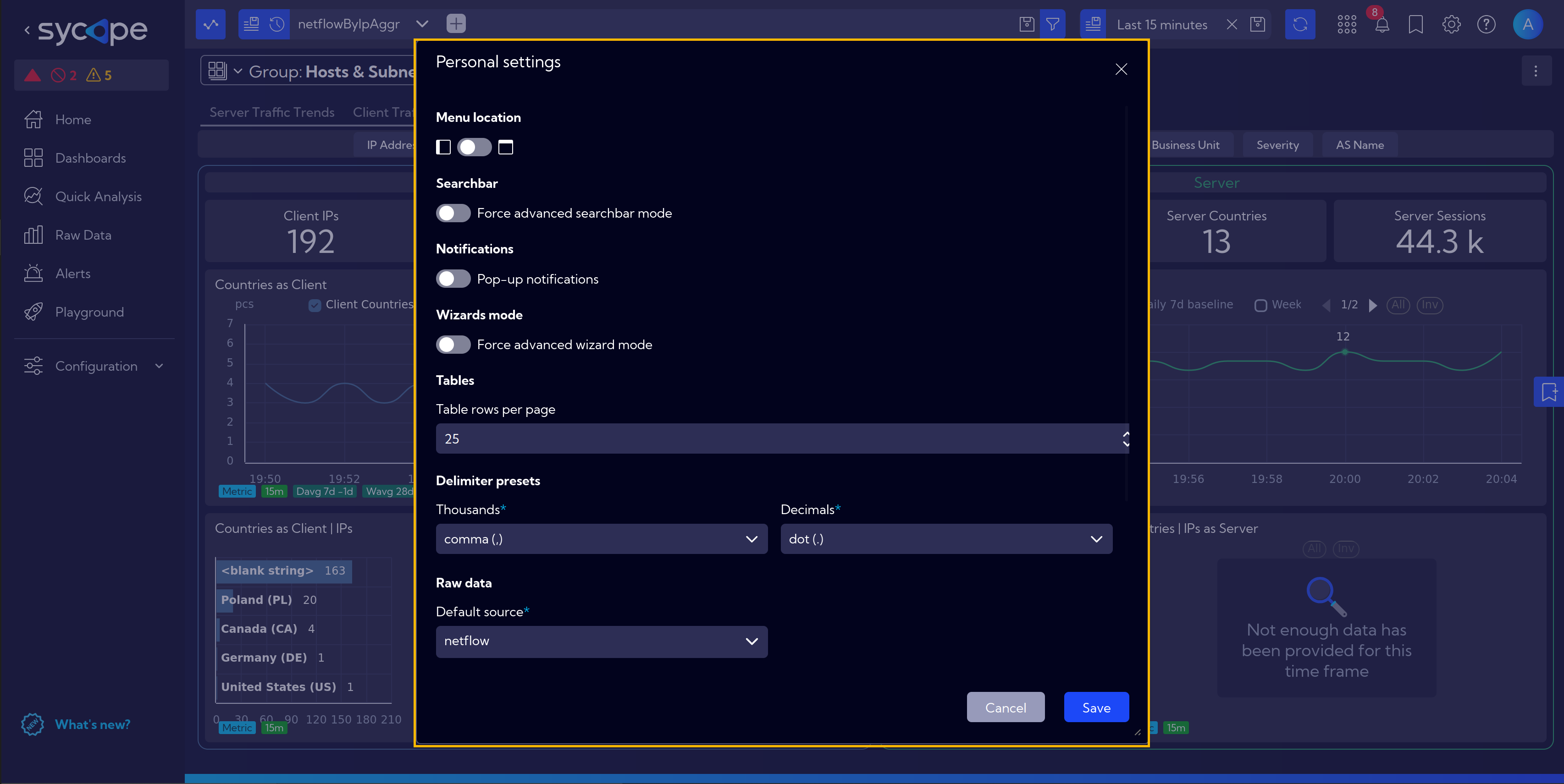 Personal Settings