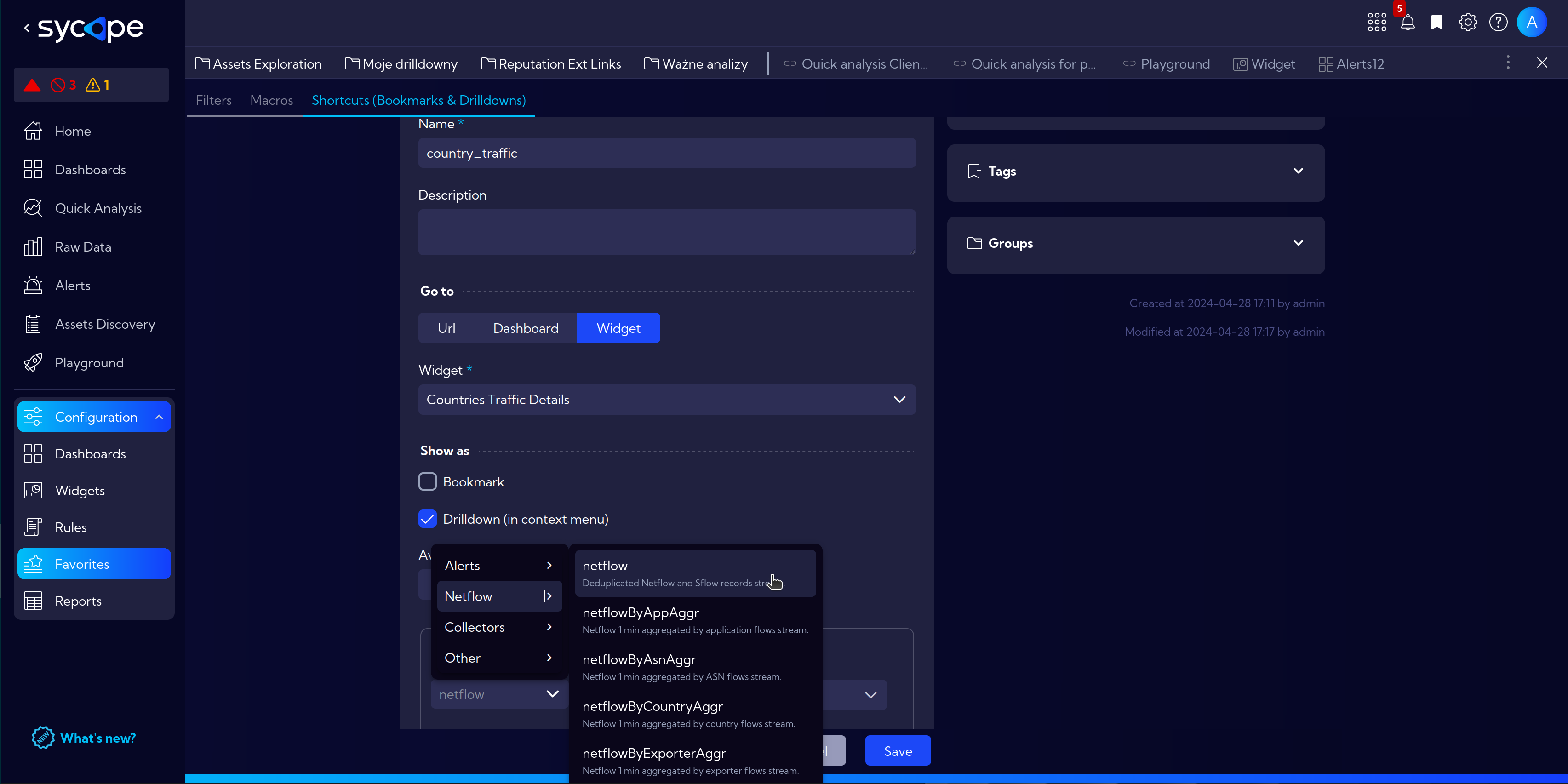 Source Netflow &gt; neftlow